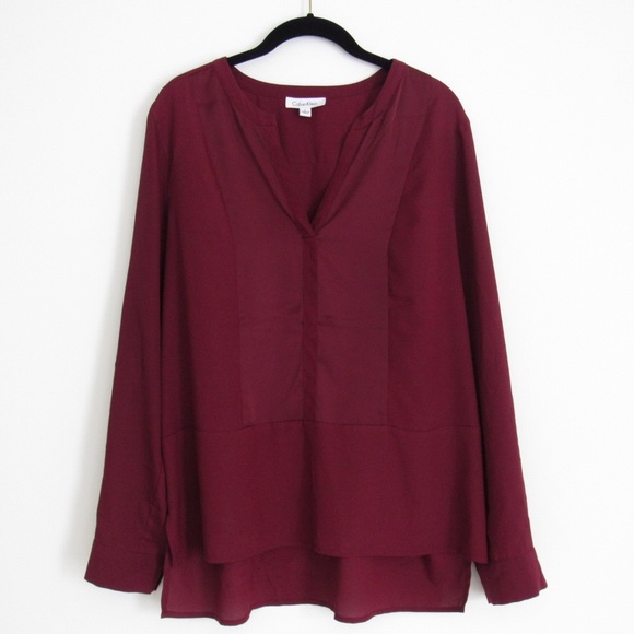 Calvin Klein Tops - Calvin Klein Red Blouse